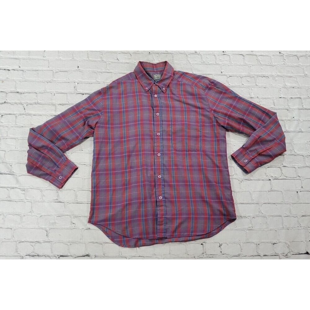 Brittania Button Up Shirt Multicolor Plaid Shirt MENS SIZE MEDIUM